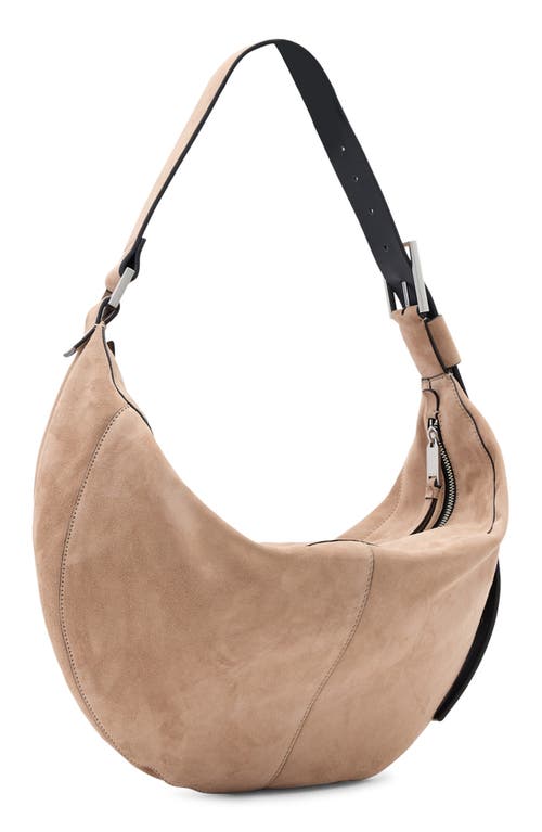 Allsaints Luna Suede Shoulder Bag In Brown