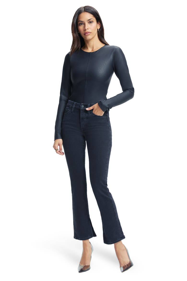 Good Legs Darted High Waist Straight Leg Jeans, Alternate, color, BLACK302