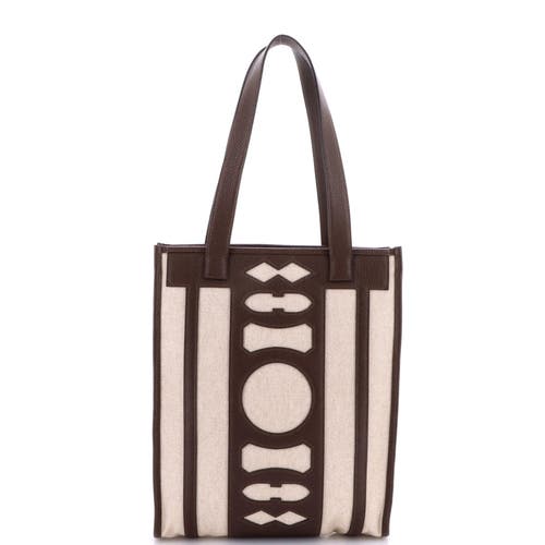 Pre-owned Hermes Hermes Petit H Dream Catcher Tote Toile And Leather In Sand