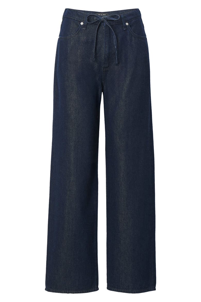 Featherweight Phoebe Drawstring Wide Leg Jeans, Alternate, color, DUSK RINSE