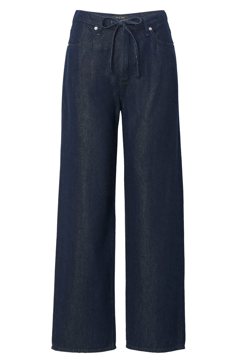 rag & bone Featherweight Phoebe Drawstring Wide Leg Jeans, Alternate, color, Dusk Rinse