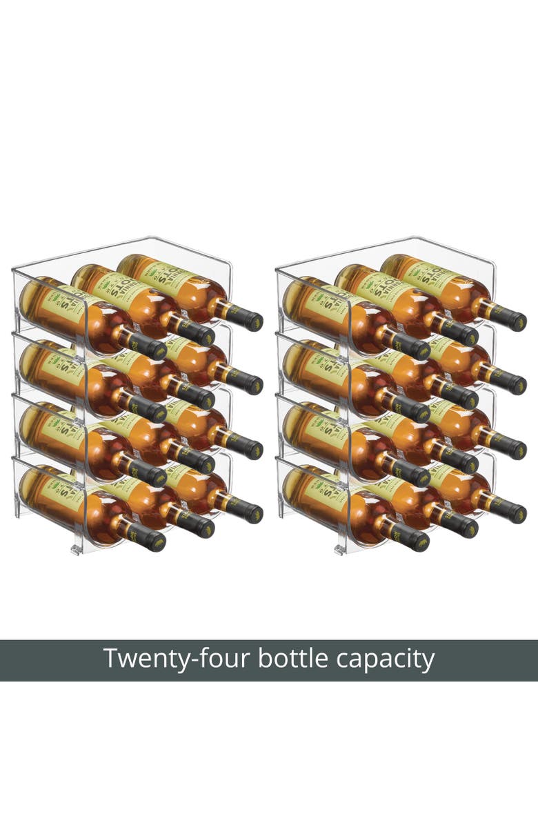 mDesign Plastic Free-Standing Stacking 3 Bottle Wine Storage Rack, 8 Pack, USA Made, Alternate, color,