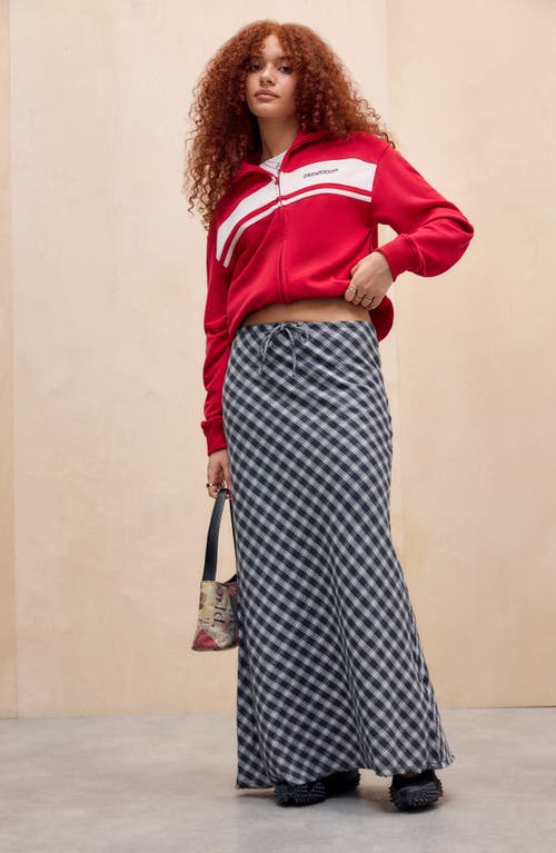 Bdg Urban Outfitters Plaid Cotton Maxi Skirt In Gray