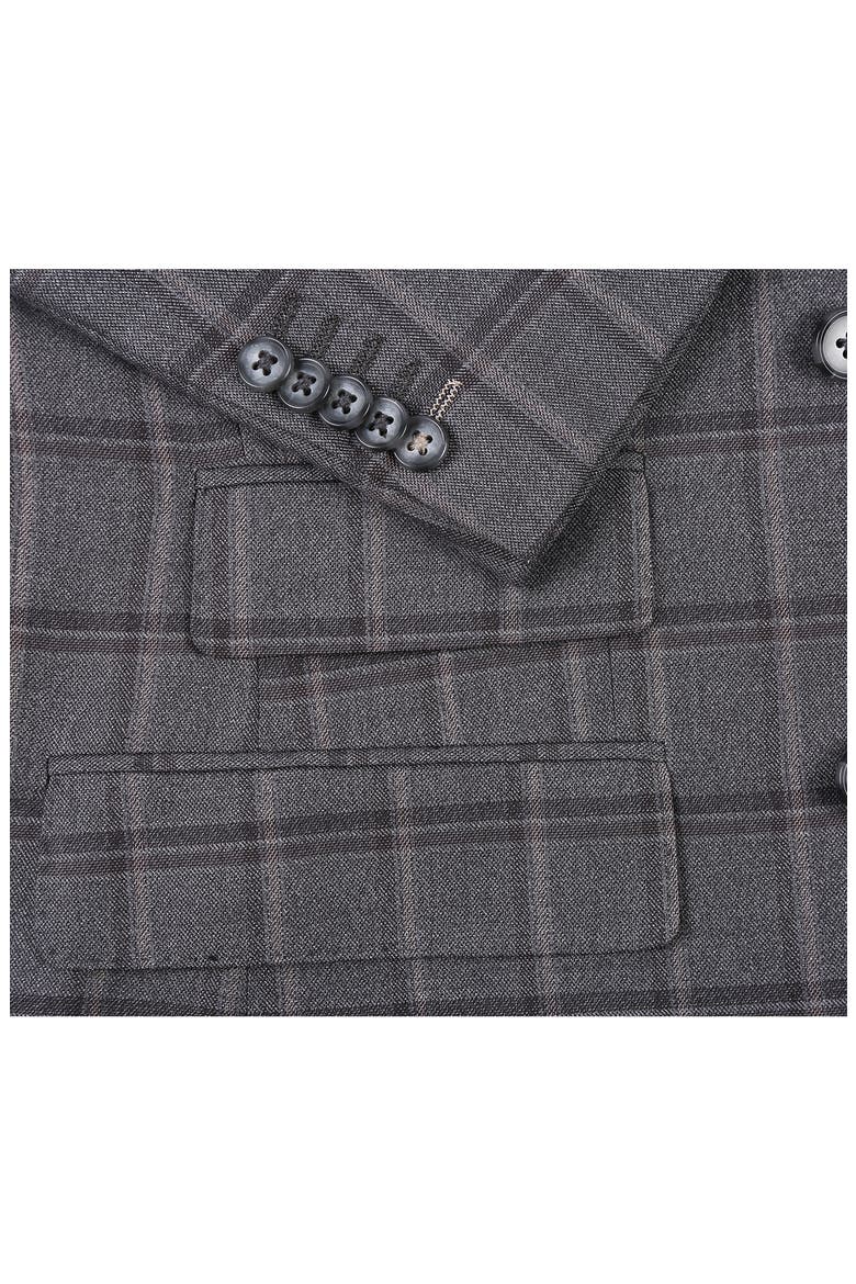 Double Breasted Flat Front Suit, Alternate, color, GREY