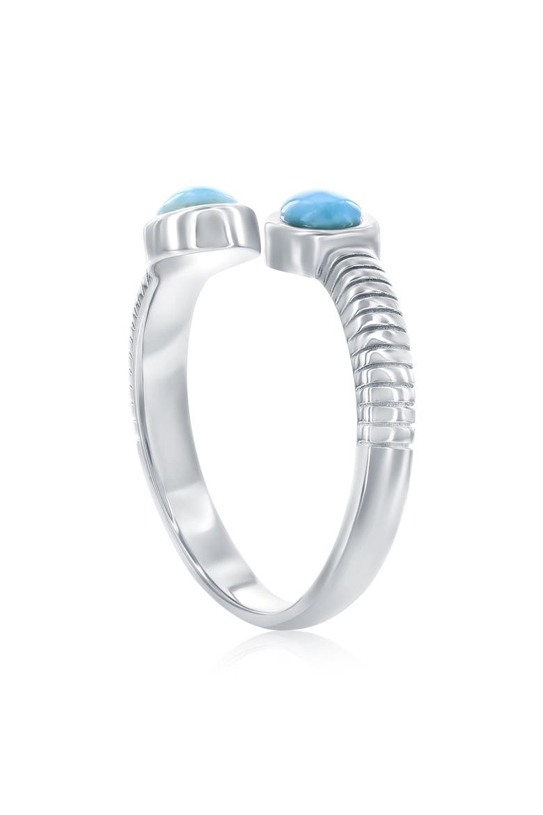 Sterling Silver Oval Larimar Bypass Ring, Alternate, color, BLUE