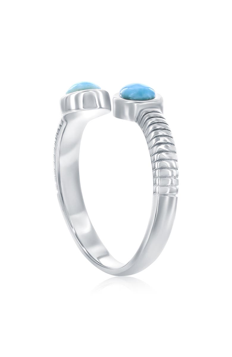 SIMONA Sterling Silver Oval Larimar Bypass Ring, Alternate, color, Blue