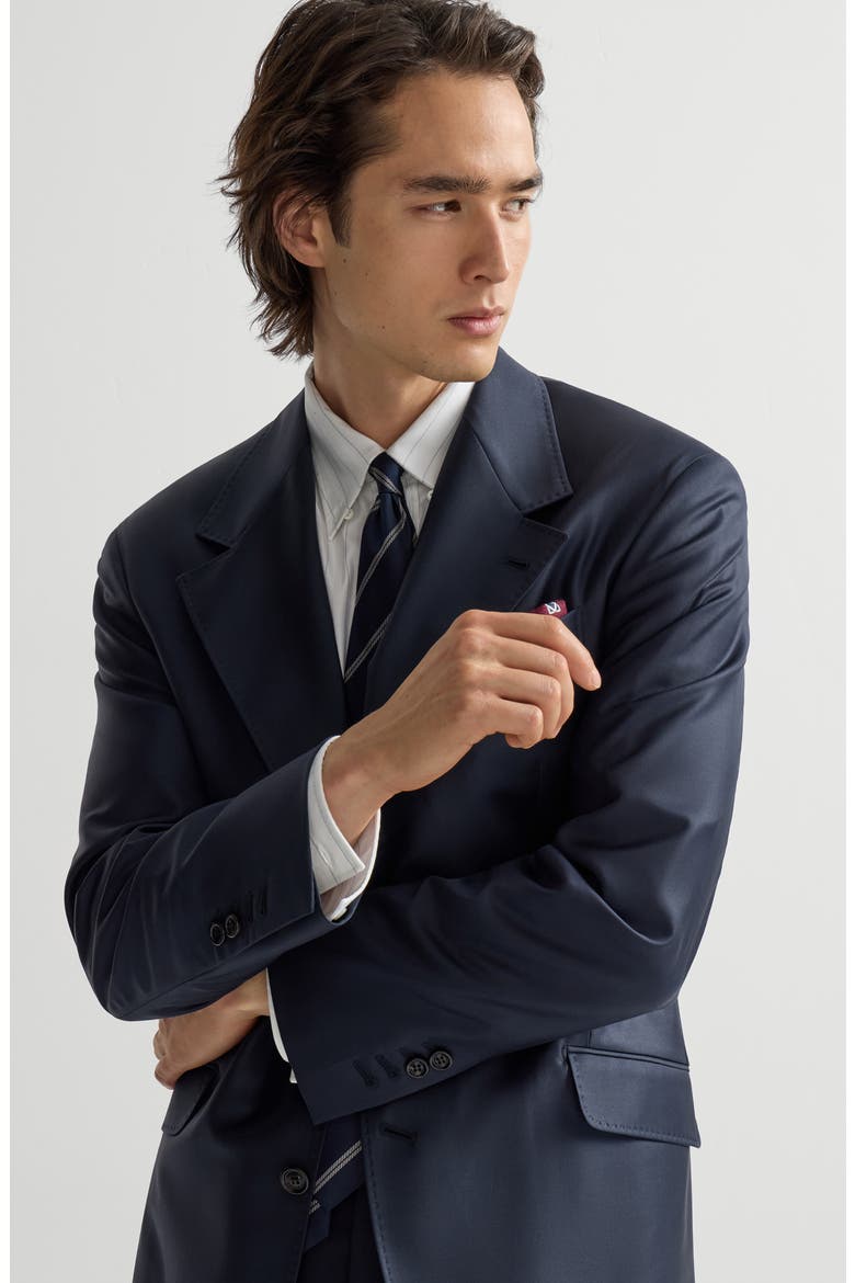 Super 150s virgin wool four season batavia Cavallo Tailor blazer, Alternate, color, Navy Blue