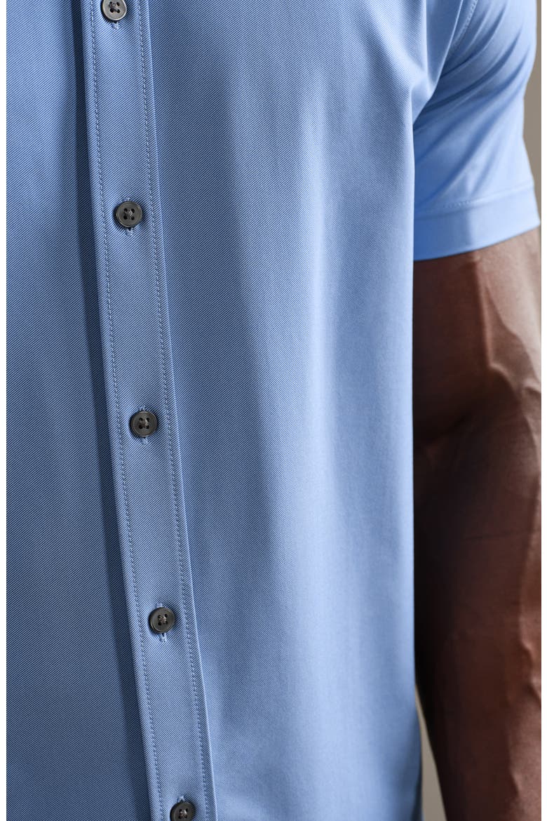 Commuter Slim Fit Short Sleeve Button-Up Shirt, Alternate, color, TRUE BLUE OXFORD