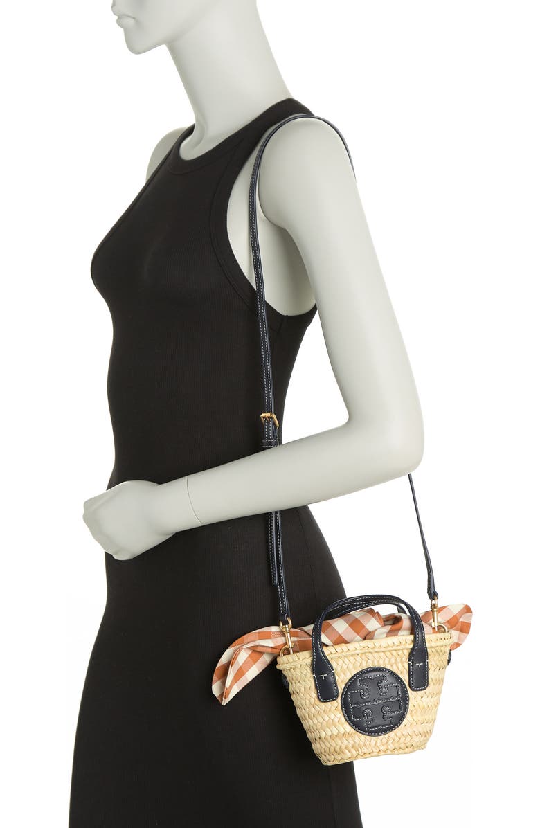 Tory Burch Ella Straw Basket Micro Bag, Alternate, color,