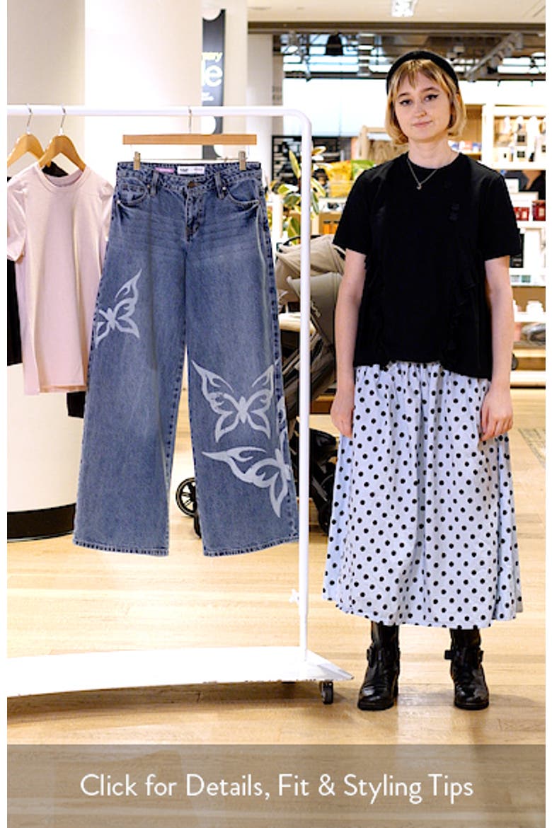 Studded Star Pocket High Waist Wide Leg Jeans video
