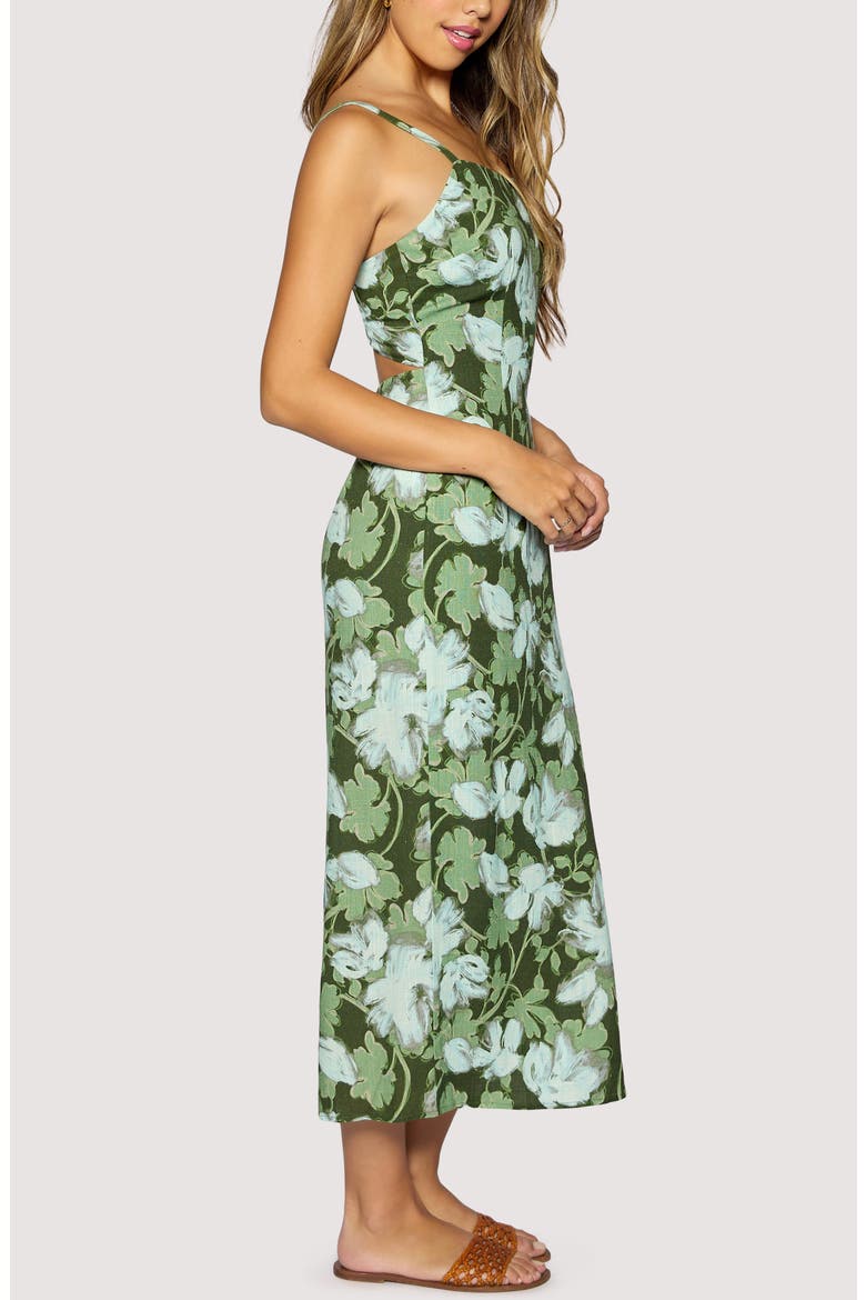 Petal Grove Back Cutout Dress, Alternate, color, GREEN MULTI