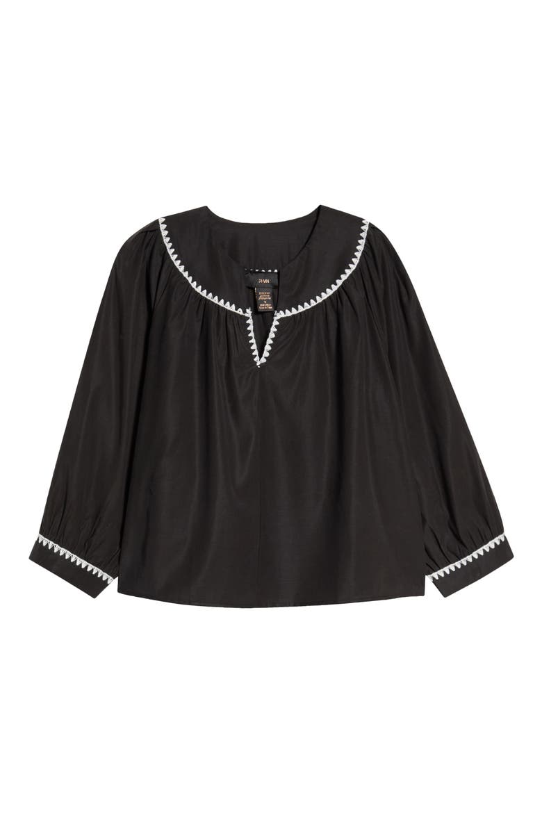 Embroidered Top, Main, color, BLACK