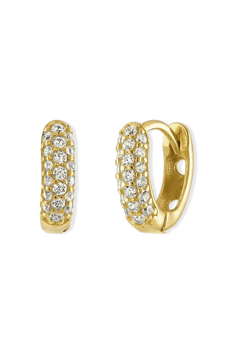 BEN ONI Bold Pave Huggie Hoops, Main, color, Gold