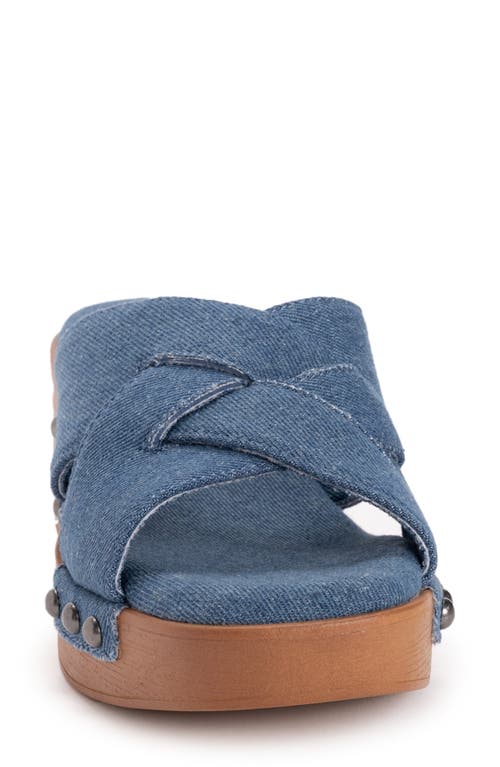 Muk Luks Cadence Wedge Sandal In Denim