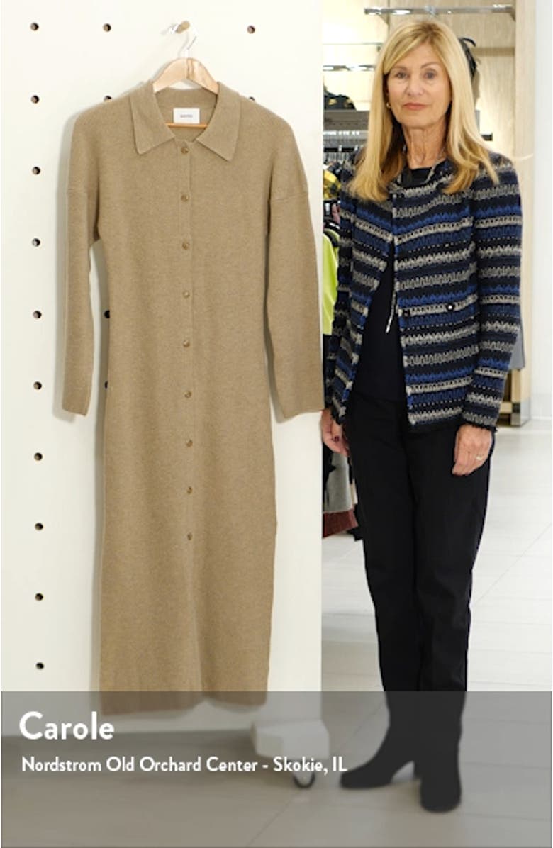 Bella Long Sleeve Merino Wool & Cashmere Blend Sweater Dress, sales video thumbnail