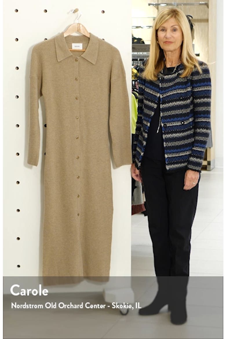 Bella Long Sleeve Merino Wool & Cashmere Blend Sweater Dress video