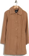 Kate Spade New York Satin Trim Wool Blend Coat