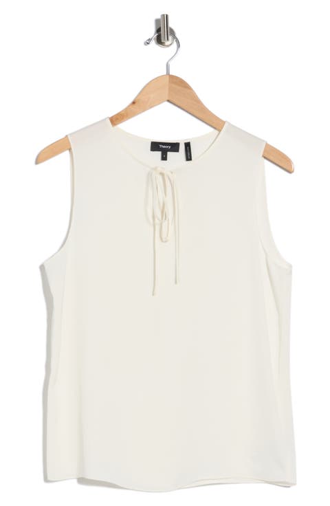 Split Neck Silk Shell