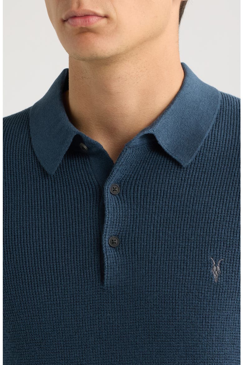 Waffle Knit Polo, Alternate, color, TEAL BLUE