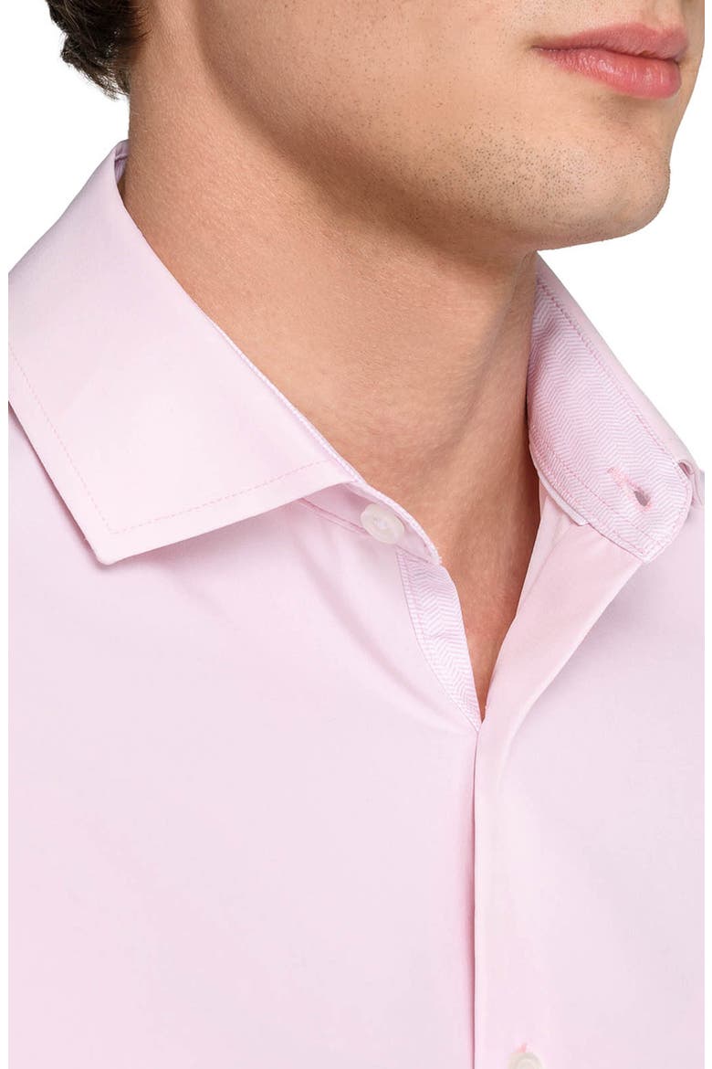 Slim Fit Solid Pink Performance Dress Shirt, Alternate, color, PINK