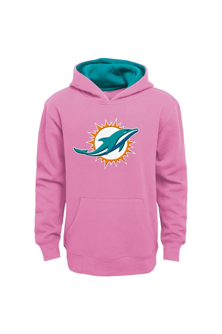Girls Youth Pink Miami Dolphins Prime Pullover Hoodie, Main, color, Pink