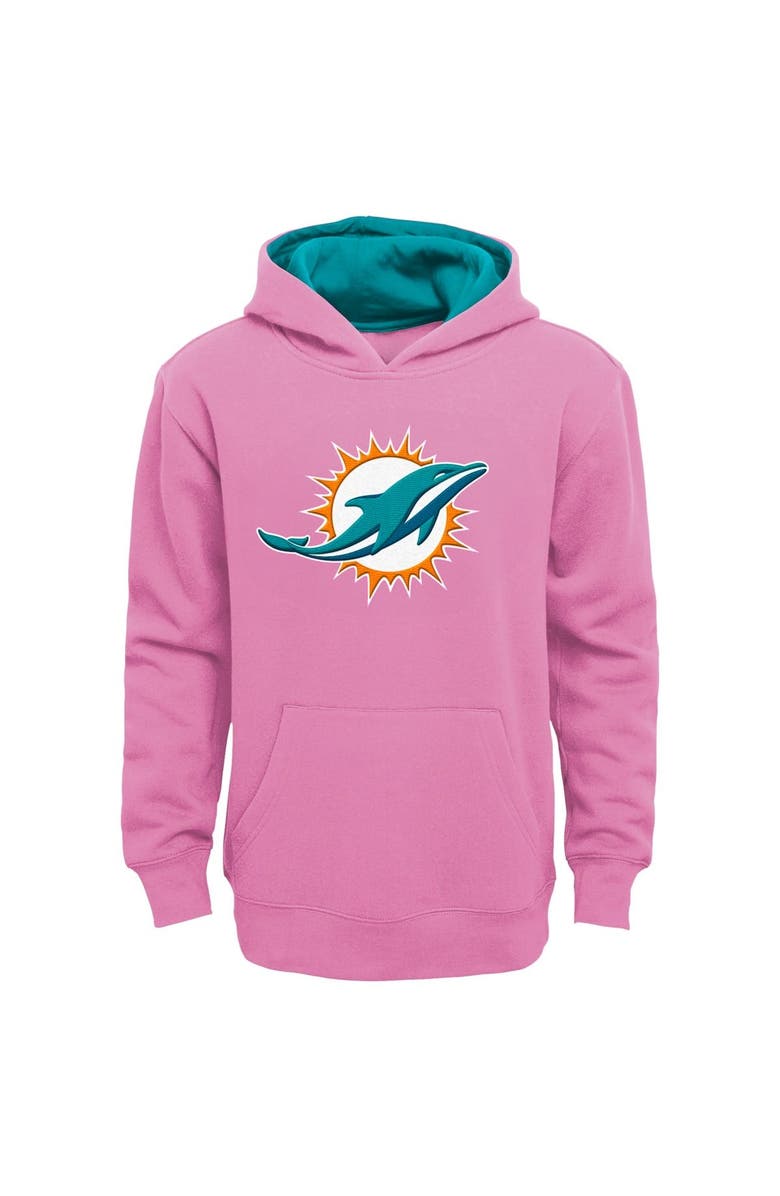 Outerstuff Girls Youth Pink Miami Dolphins Prime Pullover Hoodie, Main, color, Pink