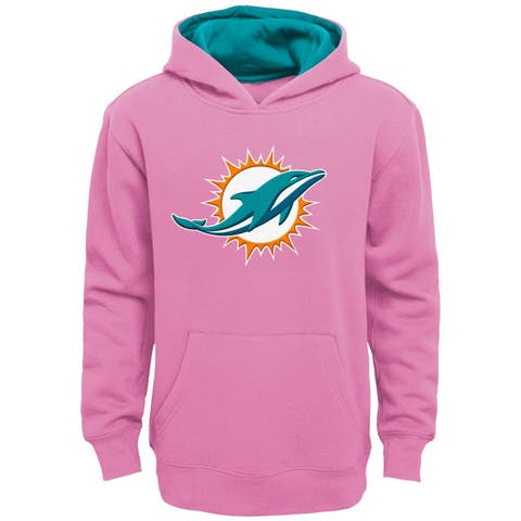 Girls Youth Pink Miami Dolphins Prime Pullover Hoodie