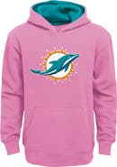 Outerstuff Girls Youth Pink Miami Dolphins Prime Pullover Hoodie