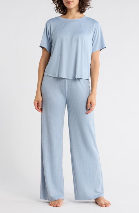 T-Shirt & Wide Leg Pants Pajamas