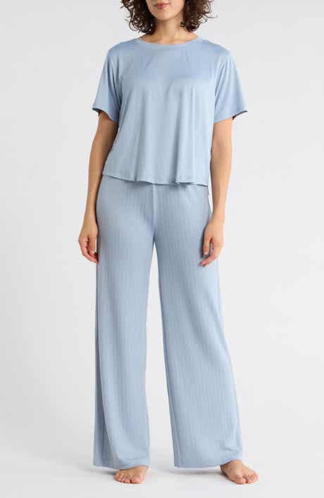 YOGALICIOUS T-Shirt & Wide Leg Pants Pajamas