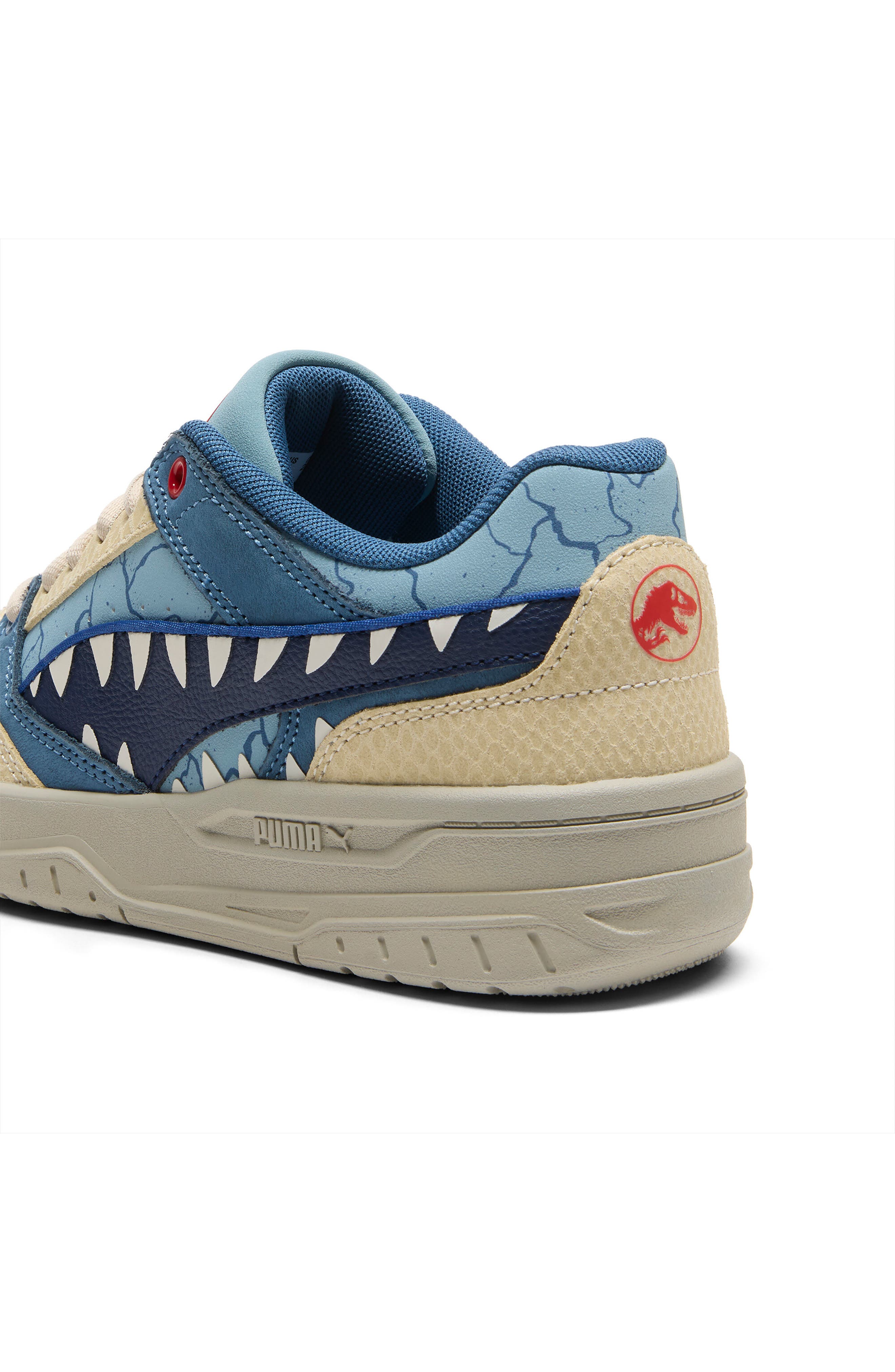 PUMA Kids' Jurassic World Rebound Retro Sneaker, Alternate, color, Seafoam/ Puma Navy/ Vanilla