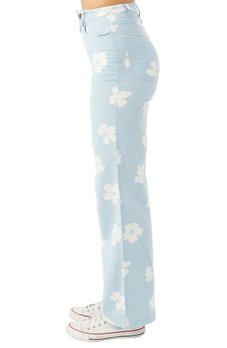 O'Neill Kelcey Floral High Waist Stretch Cotton Chambray Pants, Alternate, color, 