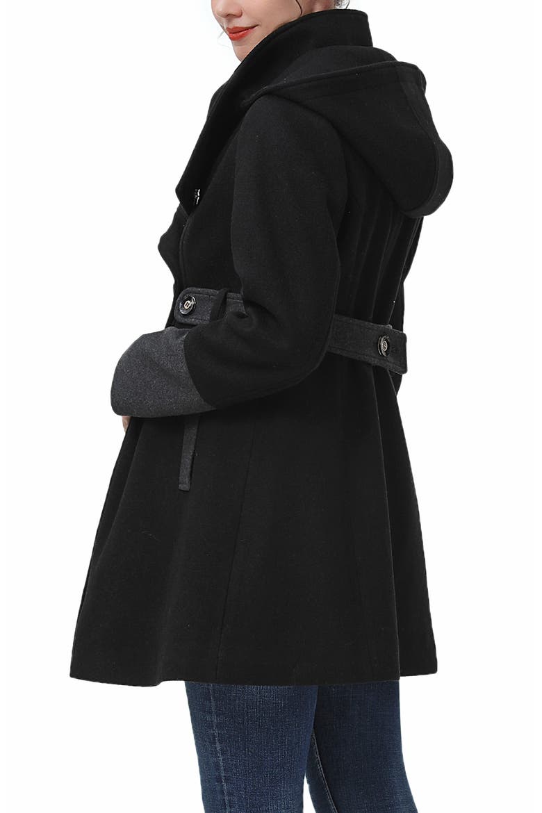Harper Maternity Wool Coat, Alternate, color, BLACK/GRAY