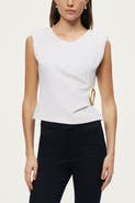 Nocturne Sleeveless Buckle-Detail Blouse