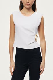 Nocturne Sleeveless Buckle-Detail Blouse