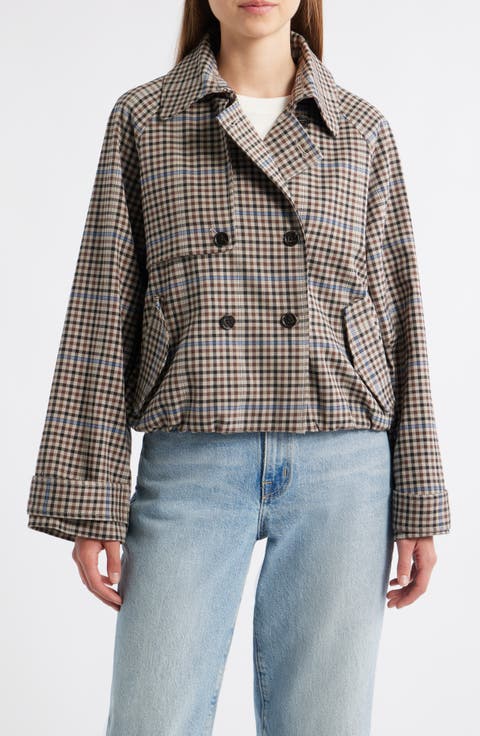 Jett Check Crop Trench Coat