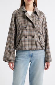 Rails Jett Check Crop Trench Coat