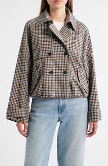Rails Jett Check Crop Trench Coat