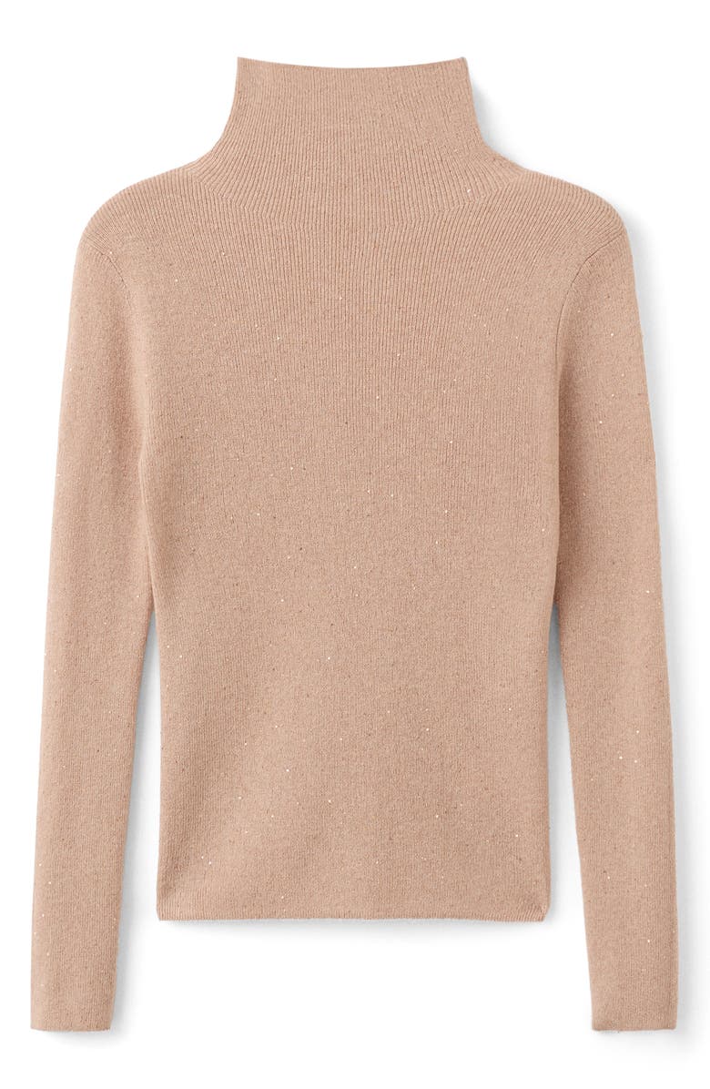 MANGO Perkins Metallic Knit Turtleneck Sweater, Alternate, color, 