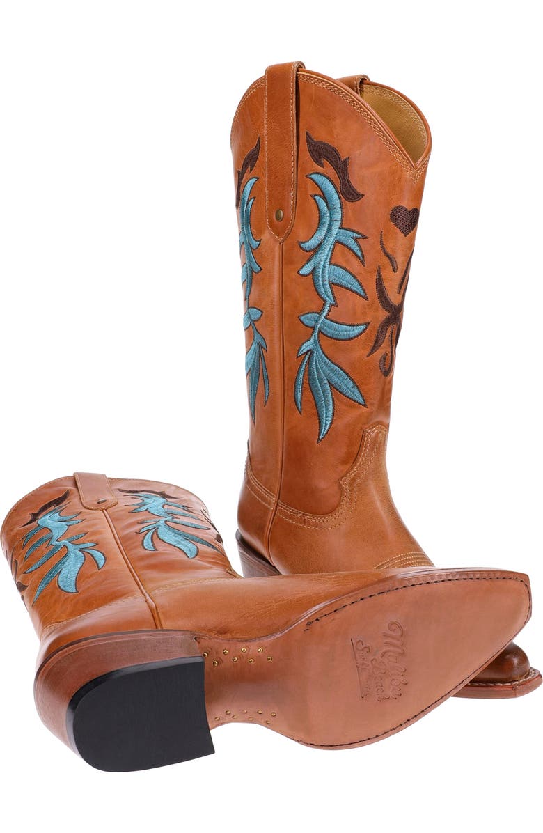 Malibu Beach Women's Premium Western Leather Boots Loni, Alternate, color, Brown