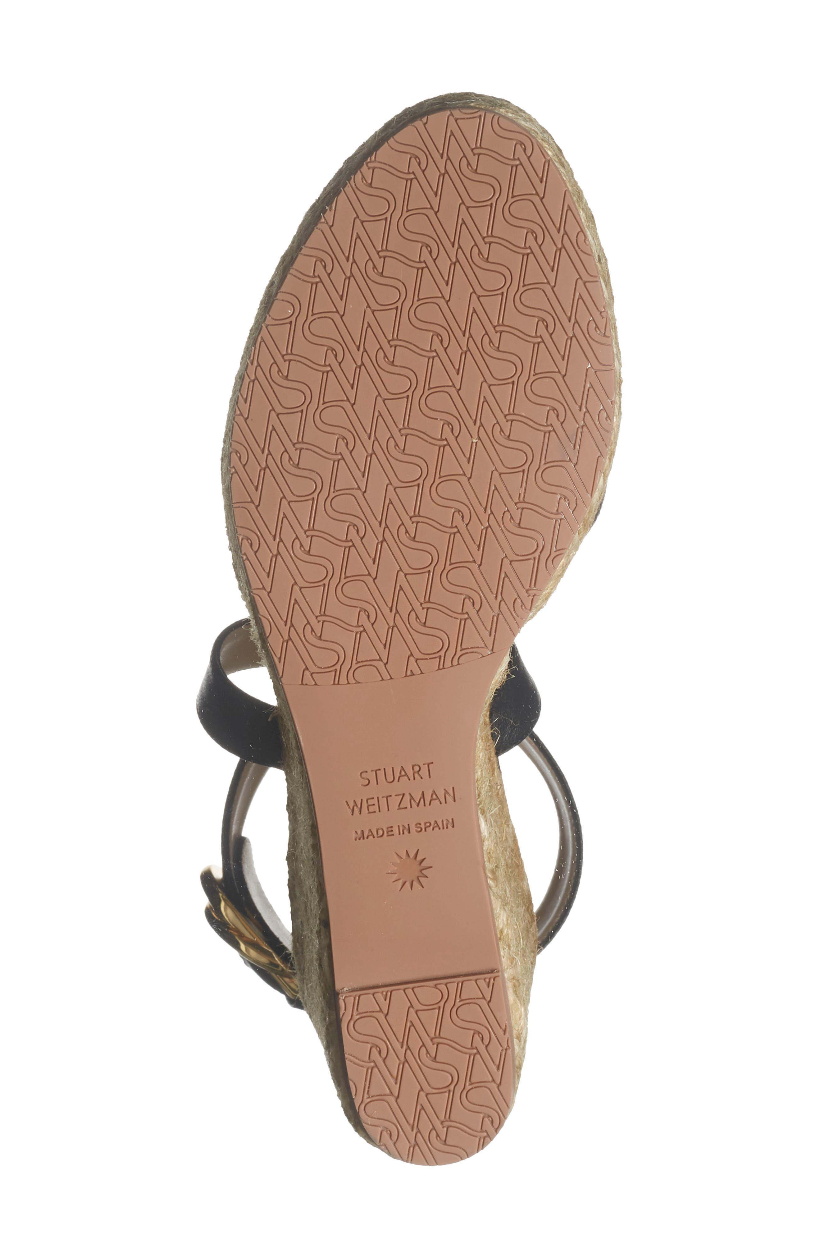 Stuart Weitzman Zuzu Espadrille Wedge Sandal, Alternate, color, Black