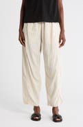MAX STUDIO Stripe Linen Blend Barrel Pants
