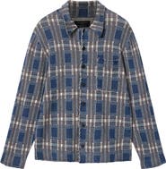 AllSaints Troppo Plaid Frayed Trim Button-Up Shirt
