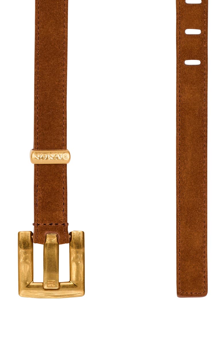 Anthem suede leather belt, Alternate, color, brown