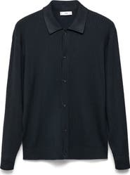 MANGO Ribbed Full Button Cardigan