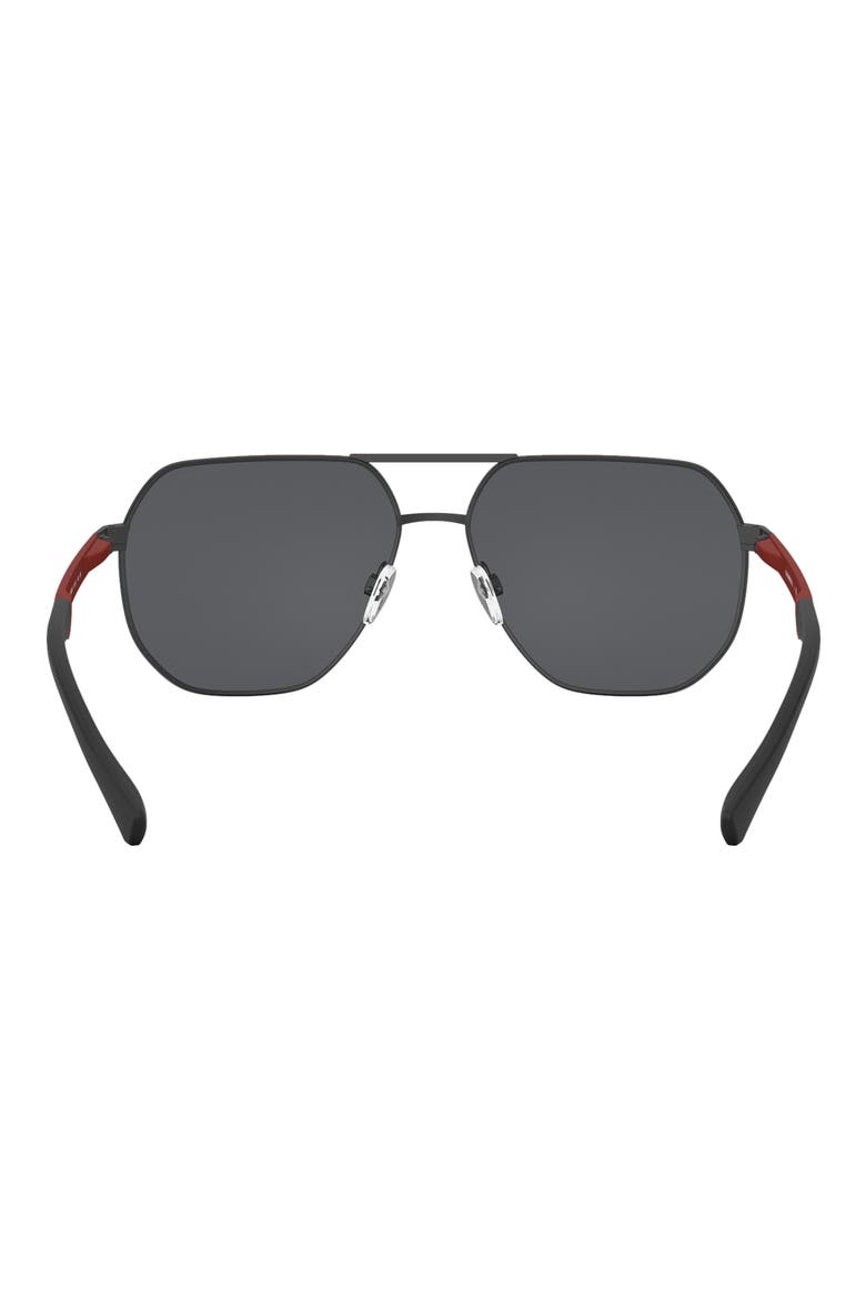 61mm Square Sunglasses, Alternate, color, MATTE BLACK / GREY