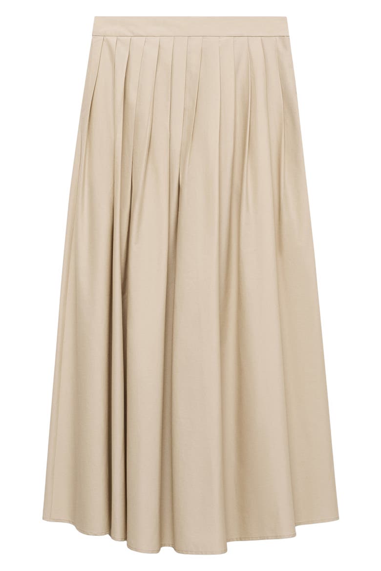 Indo Pleated Cotton Blend Skirt, Alternate, color, IVORY WHITE
