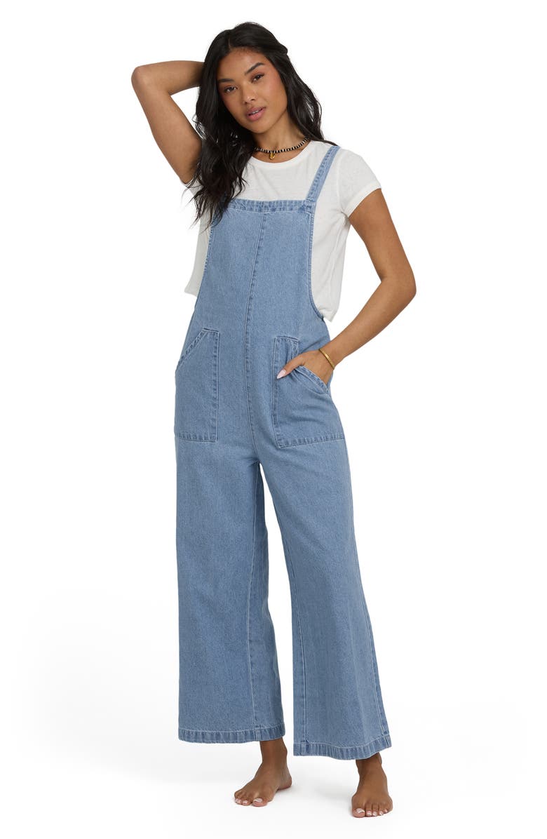 Billabong Pacific Time Denim Overalls, Alternate, color, Superblast