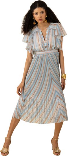 Della Charmeuse Dress Blue - Hale Bob