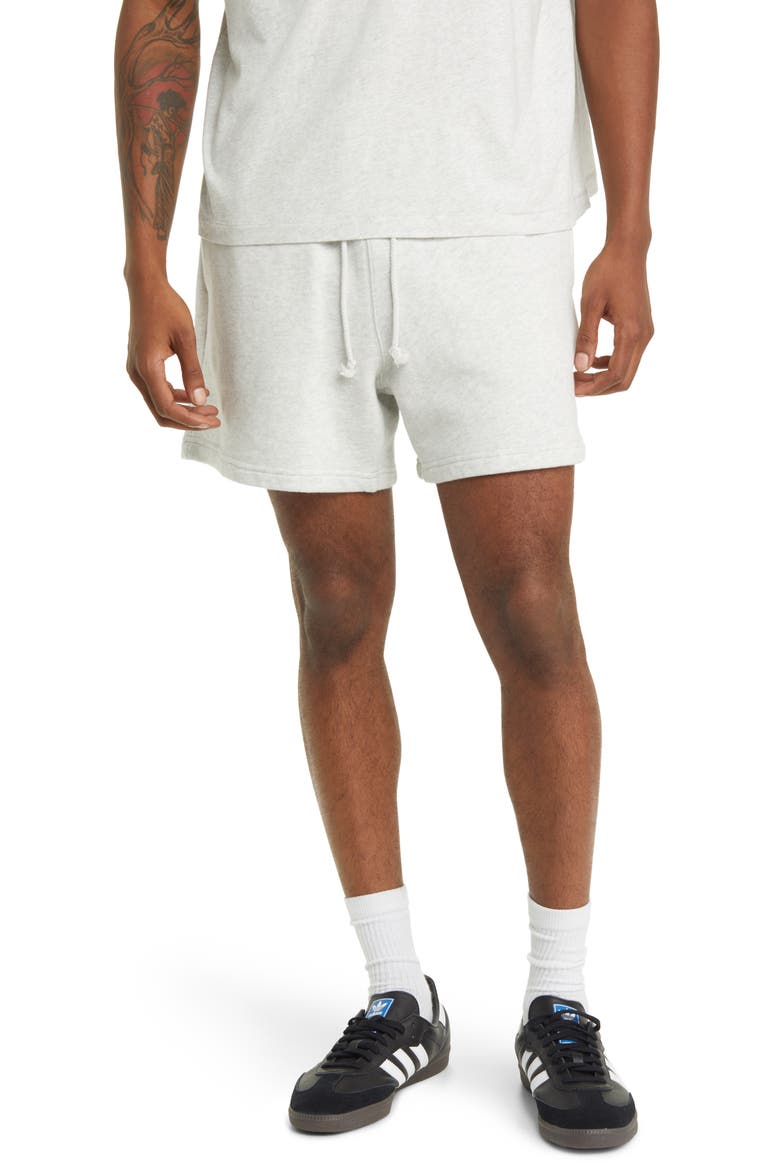 Core Organic Cotton Brushed Terry Sweat Shorts, Main, color, ASH GREY
